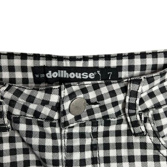 Dollhouse Mini Skirt Checker Print High Waisted Skirt Size 28 - Picture 2 of 5